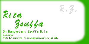 rita zsuffa business card